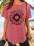 Women‘s Summer Daisy Cotton-Blend Loose Casual T-Shirt
