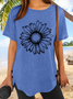 Women‘s Summer Daisy Cotton-Blend Loose Casual T-Shirt