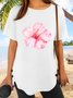 Women's Loose Casual Floral Crew Neck T-Shirt
