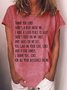 Women's Thank You Lord Christian Print Crew Neck Casual T-Shirt