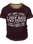 Men’s My wife Says I Only Have Two Faults I Don’t Listen Casual Crew Neck Regular Fit Text Letters T-Shirt