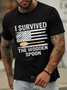Men's Funny Proud Spoon Survivor I Survived The Wooden Spoon Casual Loose T-Shirt