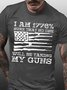 Men's I Am 1776% Sure That No One Will Be Taking My Guns Funny Graphic Print Flag Cotton Casual T-Shirt