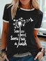 Women's Some See A Weed Letter Print Casual T-Shirt