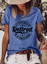 Women's Funny Quote Retired 2023 Not My Problem Anymore Cotton Loose Text Letters Casual T-Shirt
