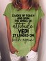 Women's The Wheel Of Attitude Letters Casual T-Shirt