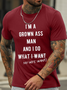 Men's I Do What My Wife Wants Loose Crew Neck Casual Cotton T-Shirt