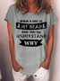 Women‘s Funny Word Walk A Day In My Head And You Ll Understand Why Loose Casual Text Letters Cotton T-Shirt
