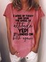 Women's The Wheel Of Attitude Letters Casual T-Shirt