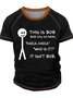 Men's This Is Bob  Bob Has No Arms Funny Graphic Print Text Letters Crew Neck Casual T-Shirt