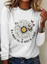 Women's In A World Full Of Roses Be A Daisy Simple Butterfly Text Letters Regular Fit Simple Top