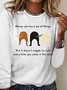 Women's Wiggle Butt Pet Lover Dog Casual Crew Neck  Letters Top