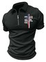Men’s I Kneel At The Cross And Stand At The Flag Regular Fit Casual Polo Shirt