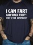 Men's Funny What‘s Your Superpower Casual Letters Cotton T-Shirt