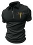 Men’s Jesus Because Of Him Casual Regular Fit Polo Collar Polo Shirt