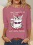 Women’s That’s What I Do I Drink Wine I Hate People And I Know Things Polyester Cotton Crew Neck Casual Top