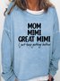 Women's Mom Mimi Great Mimi I Just Keep Getting Better Gift Casual Sweatshirt