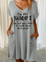 Women's Funny Word I'm Not Short Text Letters Casual Dress