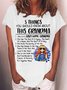 Women's 5 Thing You Shoud Konw This  About Grandma Casual Letters T-Shirt