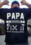 Men's Papa Can Still Fix It 100% Guaranteed Casual Text Letters Crew Neck T-Shirt