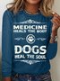 Women's Dogs Heal the Soul Letters Casual Top