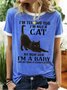Women’s I’m Telling You I’m Not A Cat You Mom Said I’m A Baby Regular Fit Cotton-Blend Crew Neck Casual T-Shirt