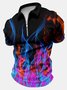 Men's Business Colorful Flame Printing Random Print Polo Collar Regular Fit Casual Polo Shirt