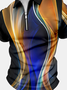Men's Business Abstract Art Colorful Aurora Printing Casual Regular Fit Polo Collar Polo Shirt