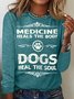 Women's Dogs Heal the Soul Letters Casual Top