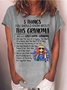 Women's 5 Thing You Shoud Konw This  About Grandma Casual Letters T-Shirt