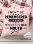 18*18 Throw Pillow Covers, I won't be remembered as a woman Soft Corduroy Cushion Pillowcase Case For Living Room