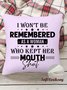 18*18 Throw Pillow Covers, I won't be remembered as a woman Soft Corduroy Cushion Pillowcase Case For Living Room