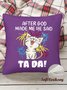 18*18 Throw Pillow Covers, Funny Cat After God Made Me He Said Ta Da Soft Corduroy Cushion Pillowcase Case For Living Room
