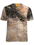Women's Flow gold pattern impressionist art Art Printing Casual Crew Neck Loose T-Shirt