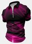 Men's Colorful Aurora Abstract Art Business Printing Regular Fit Casual Random Print Polo Collar Polo Shirt