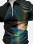 Men’s Abstract Art Pattern Casual Abstract Regular Fit Polo Collar Polo Shirt