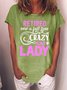 Women’s Retired Crazy Cat Lady Cotton Crew Neck Casual T-Shirt