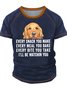 Men's Every Snack You Make Every Meal You Bake Every Bite You Take I'll Be Watching You Funny Yellow Dog Graphic Printing Casual Crew Neck Text Letters T-Shirt