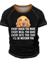 Men's Every Snack You Make Every Meal You Bake Every Bite You Take I'll Be Watching You Funny Yellow Dog Graphic Printing Casual Crew Neck Text Letters T-Shirt