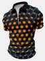 Men's Business Abstract Geometric Honeycomb Colorful Printing Regular Fit Casual Polo Collar Polo Shirt