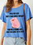 Women's Funny I'm A Fat Ass But I Can Lose Weight Pig Casual Text Letters T-Shirt
