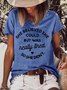 Women's funny Always Tired Letters Crew Neck Casual T-Shirt