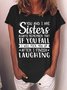 Women’s You And I Are Sisters Always Remember That If You Fall I Will Pick You Up Casual Cotton T-Shirt