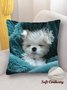18*18 Throw Pillow Covers, Funny Cat Soft Corduroy Cushion Pillowcase Case For Living Room