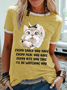 Women's Funny Word Cute Cat Every Snack You Make Regular Fit Crew Neck Animal Simple T-Shirt