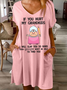 Women's Funny If You Hurt My Grandkids I Will Slap You So Hard Even Google Won T Be Able To Find You Casual Loose V Neck Dress