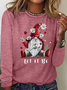 Women's Hippie Let It Be Gnome Print Casual Shirt