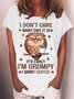 Women's Owl I Dont Care What Day Is It Casual T-Shirt