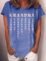Women's Grandma Crew Neck Casual Text Letters T-Shirt