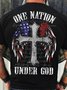 Men‘s One Nation Under God Cotton Casual Letters T-Shirt